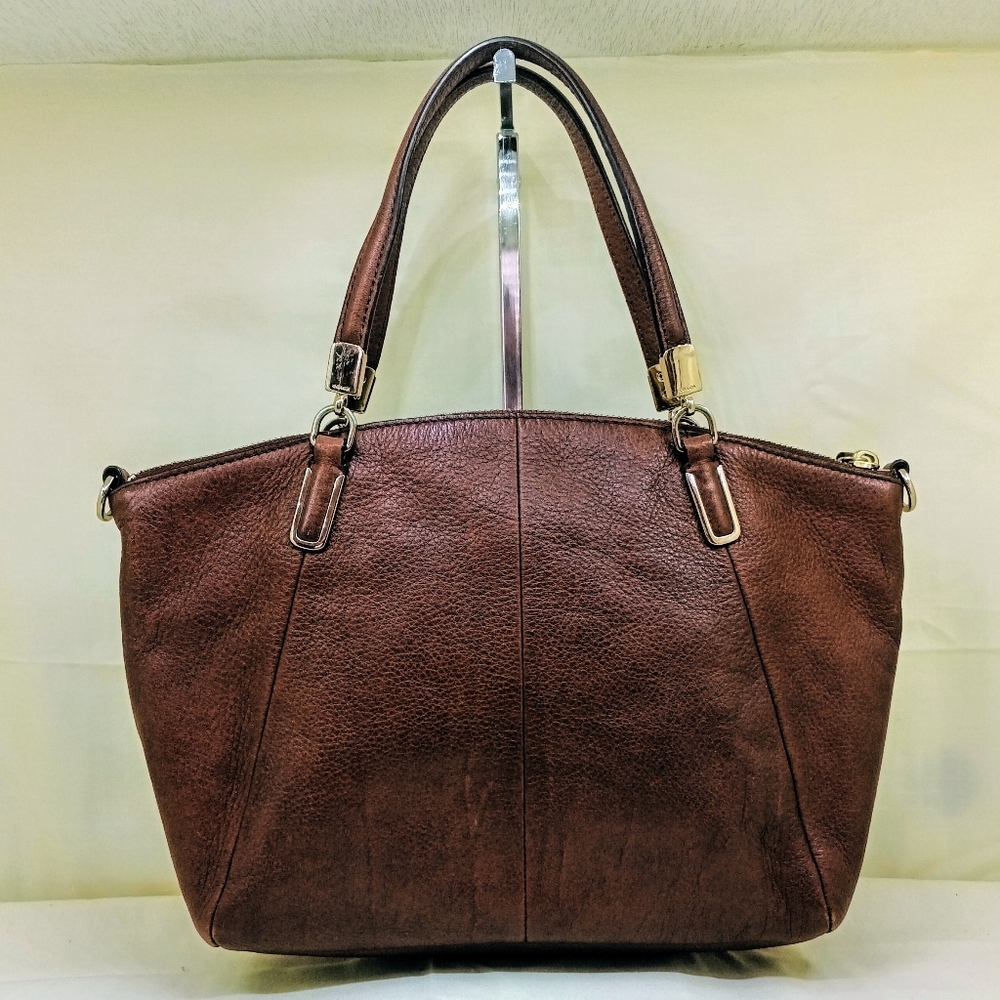 Coach 23095 Kelsey Handbag Cognac Pebble Leather w/ Detachable Shoulder Strap